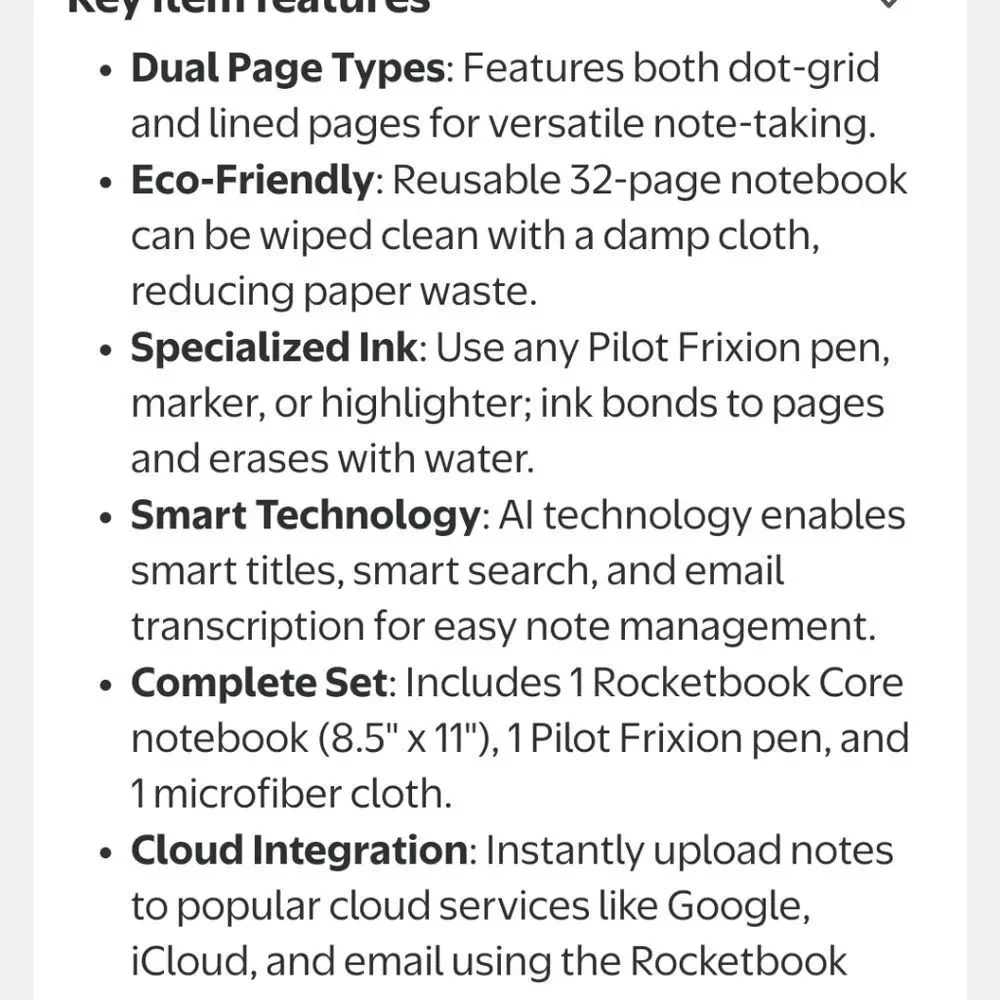 Rocketbook Core Smart Spiral Notebook, Dot-Grid and‎ Lined Pages